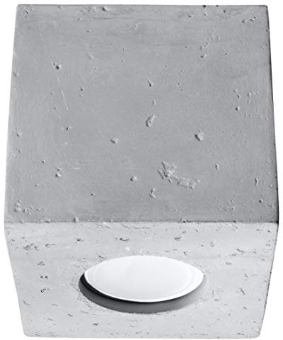 SOLLUX lighting Deckenlampe Deckenleuchte Deckenstrahler Beton 1 Flammig Grau QUAD