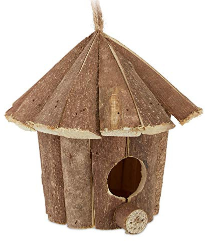 Avslappnade dagar, naturligt dekorativt fågelhus, hängande fågelbo, trä, balkong, trädgård, H x B x D: 16 x 16 x 16 cm