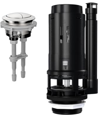R&T 3-Inch Dual Flush Valve with Top Push Button Toilet Repair Kit Inside Tank dual flush valve replacement kit for 2-piece Toilet, Quick Fix Toilet Leaking, Running Water and Ghost Flush A2422M