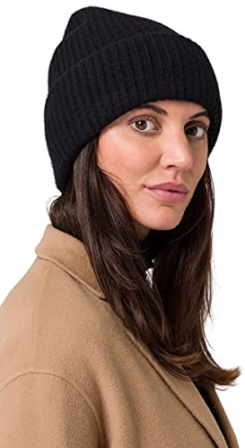 Style & Republic Kaschmir-Chunky Beanie Damen aus 100% Cashmere, Lang und großzügig geschnitten - Dein kuscheliger Premium Strick-Mütze für stilvolle Herbst- & Winter-Momente