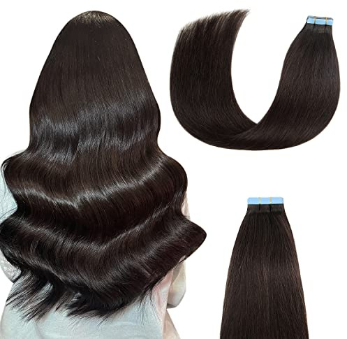 Tape Extensions Echthaar 35 cm 20Stück 40g Remy Nahtlos #1B Naturschwarz | Premium Remy Echthaar, ultraflache Klebestreifen, unsichtbarer Skin-Weft-Ansatz, volle Spitzen, langlebig wiederverwendbar