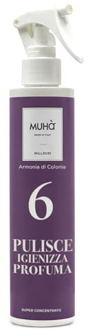 MUHA' | Spray Multiuso, Pulisce Igienizza, Profuma Qualsiasi Ambiente, Annulla gli Odori, Fragranza Soffio Marino, Formato da 200 ml