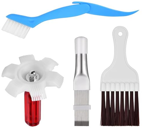 Air Conditioner Fin Comb, 4 Pieces Air Conditioner Condenser Fin Cleaning Brush Ac Fin Comb Condenser Fin Straightener, Stainless Steel Condenser Fin Comb Fin Evaporator Radiator Repair Tool