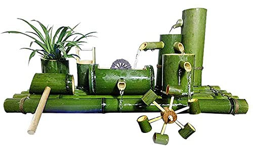 Wasserspiele für den Garten, Vogelbad, Wasserpumpe, Brunnen, Bambus-Wassergerät, Keramik-Aquarium, Stein, zirkulierender Fischfilter, Bambusrohr-Ornamente, 75 cm/29,5 Zoll (30 cm/11,8 Zoll) Decoration