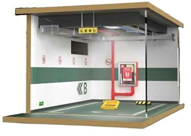Car Garage Modello 1:18 Modello di parcheggio Scena Simulazione Modello di Auto in Lega deposito parcheggio Garage Ornamenti per Tubi(718105-Parking Space B)
