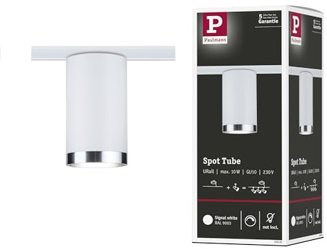 Paulmann 94883 URail Schienenspot Tube GU10 max. 10W 230V Signalweiß Schienensystem - Leuchtmittel frei wählbar