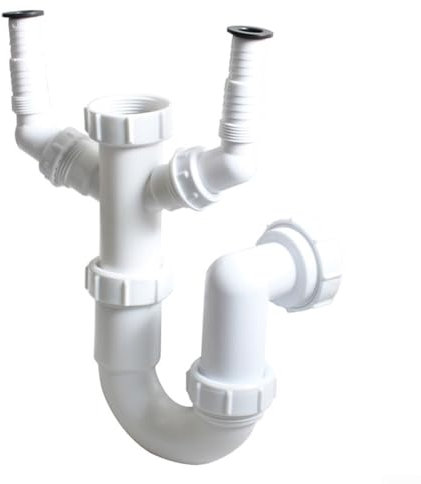 Tuyau d'évacuation efficace pour évier de cuisine, design en U de 40 mm, paroi intérieure lisse, installation flexible, prévention des parasites et des odeurs, plomberie facile à écoulement