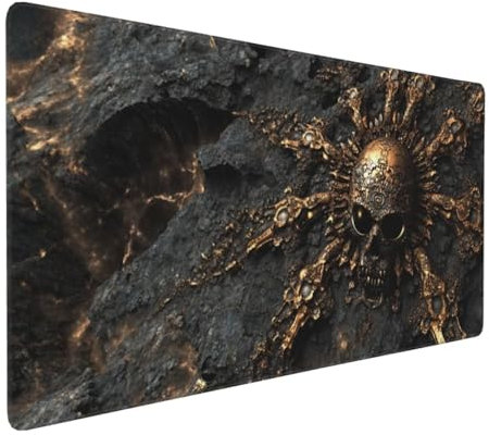 Gaming Tapis de Souris Le Squelette, Grand Tapis de Souris XXL 1600x800x3 mm, Tapis Souris pour Clavier et Bureau, avec Bords Surpiqués et Dos Antidérapant, for Gamer Gaming Accessoire E-581