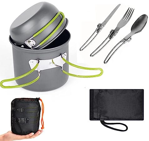 Ustensiles De Cuisine De Camping Kit De Batterie De Cuisine De Camping Ensemble De Cuisine De Camping Léger Avec Poêle À Bois Pliable Casseroles Pour Pique-nique Randonnée Pour Camping Randonnée