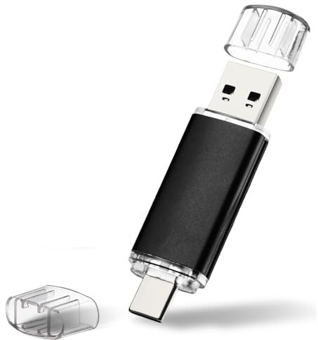 Chiavetta USB C da 256 GB, chiavetta USB 3.0 per iPhone 15/Pro/Plus/Android/Tablet/PC/MacBook, chiavetta portatile con trasferimento ad alta velocità, colore nero