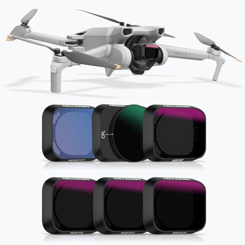 MINGVEN Mini 3 ND Filters - 6 Pack (CPL,Natural Night,ND16,ND32,ND64,ND256) | Night Light Pollution Reduction, Neutral Density ND Filter Set for DJI Mini 3/Mini 3 Pro Drone Video Photography Accessories
