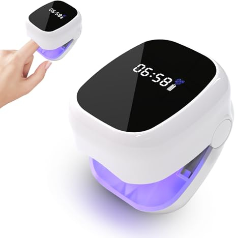 Momowin Laser Hongos Uñas Pies, Recargable Cuidado Hongos Uñas Pies Potente, 4 Lámparas UV Azules + 2 Lámparas Infrarrojas Lejanas para Regeneración de Uñas（blanco）