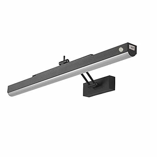 LED Bathroom Mirror Light with Switch,Black Bathroom Mirror Wall Lights with Motion Detector,Splash Proof Mirror Lamp Adjustable Angle Aluminum Make-up Light Indoor Wall Lights