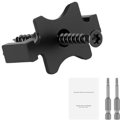 VEVOR Fixation Invisible pour Lame de Terrasse Composite, 250 PCS, Clips T Fixation Cachée en Plastique PP avec Vis Métalliques, Compatible avec Lames de Terrasse d'Écart 6,5 mm et de Hauteur 10 mm