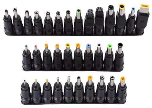 34 in 1 DC Netzteil Adapter Set, 5.5x2.1mm Hohlstecker, Für Laptops | Robustes Plastik, Für Router Notebook Audio, 34 Anschlüsse, Nummerierter Halter, Universal Steckernetzteil 24v Netzteil