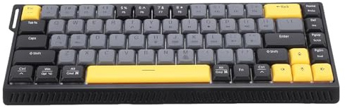 Vvikizy Clavier D'ordinateur 68 Touches, Clavier Filaire Silencieux rétroéclairé RVB avec Interrupteur à Ciseaux et Anti-Image Fantôme, pour Le Travail et Les Jeux (Gris Noir)
