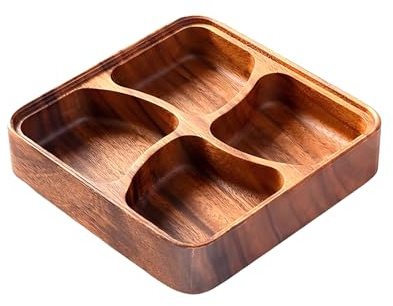 Pruojhw Cuenco Dividido Para Snacks,Bandeja Organizadora Suave Y Segura De 4 Compartimentos - Bol Para Frutos Secos,Para Familia Hombres Mujeres Frutos Secos Fruta Seca Hogar Cocina Fiesta Sala De