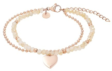TOM TAILOR - Damen Armband Edelstahl - Rosé - mit Glas - Herz Anhänger