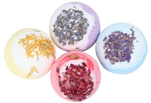 Palle da Bagno Effervescenti Blu 4 Pezzi Sali Minerali | Profumazione Olio, per Casa e Viaggio, Sollievo Dalla Fatica e Pelle Morbida