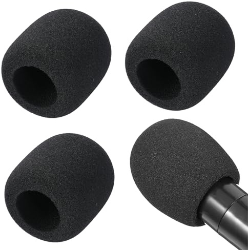 YAWYO Paquete de 3 Cubiertas de Espuma Universales para Micrófono, Filtro Antiviento para Micrófono de Mano y Condensador (Negro)