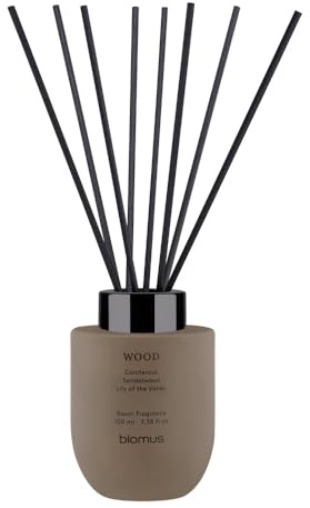 blomus Raumdiffusor -TUOKSU- | Duftdiffusor mit Duftstäbchen für Wohnräume | Raumduft Wood | 100 ml
