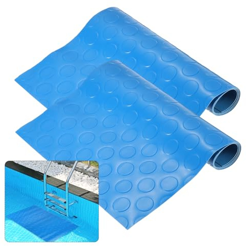 PATIKIL Swimming Pool Ladder Mat, (23 x 9) (2 Pcs), Non-Slip Protective Pool Ladder Pad Step Mat Liner Protection Pad with Knob Texture, Suit for - Above Ground Steps/Pool Stairs