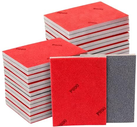 30 Stück Nass-Trocken Schleifschwamm Set, Körnung 400–2000 je 5 Stück | Schleifpapier, Körnung 400/600/800/1000/1500/2000 je 5 Stück Professionelles Zubehör für Holz, Trockenbau, Metall und Farbe