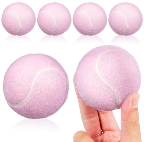 TOYANDONA 6 Tennisbälle – Leichte Trainingsbälle aus Gummi für Anfänger, Geeignet für Sport, Unterricht, Geräte, Yoga, Massage Und Hundespiele (6 cm, Rosa)
