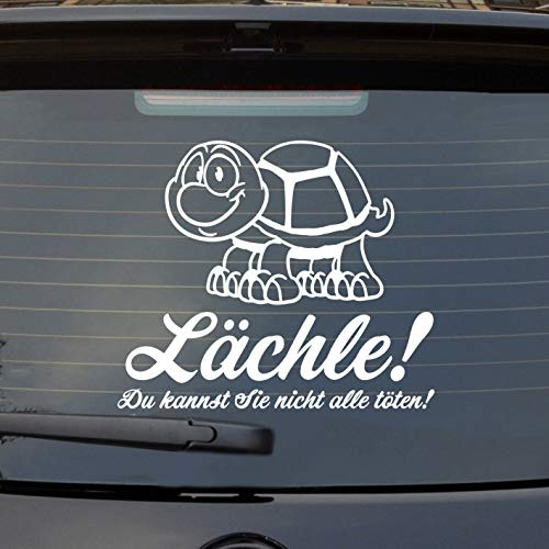 Hellweg Druckerei Lächle Du Kannst Sie Nicht alle töten Schildkröte Auto Aufkleber Sticker Heckscheibenaufkleber