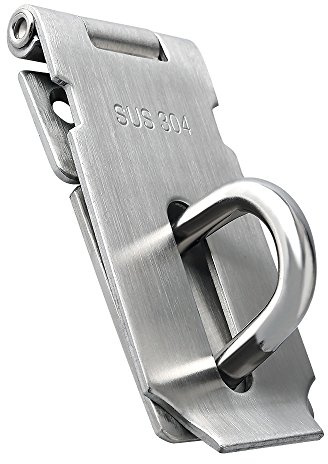 Sayayo SUS304 Stainless Steel Padlock Hasp Door Lock Shed Lock, 3-Inch Heavy Duty Hasp and Staple Door Clasp Gate Latch, Brushed Nickel(Not Include Padlock)