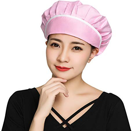 IBLUELOVER Chapeau Cuisine Toque de Cuisinier Réglable Chef Chapeau en Coton Unisexe Adultes Bonnet pour Cuisine Restaurant Hôtel Café Bar BBQ Cuisson Usine Supermarché Casquette de Travail