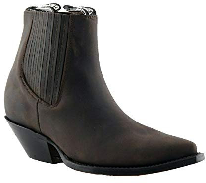 Grinders Unisex Mustang Brunt Läder Western Cowboy Dancing Stövlar 12, Brun, 44.5 EU