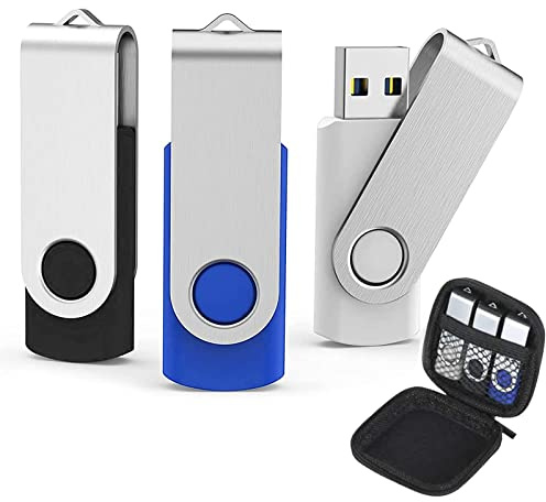 AreTop USB Stick 16GB 3 Stück, 360° drehbar USB 2.0, 3 Farben