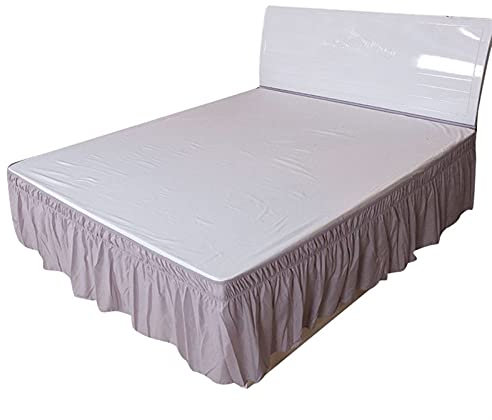 Cache Sommier Jupe de lit élastique Solide Home Hotel Chambre à Coucher Décorations Fournitures Cache Sommier 160x200 (Color : Gray, Size : 200x200x40cm)