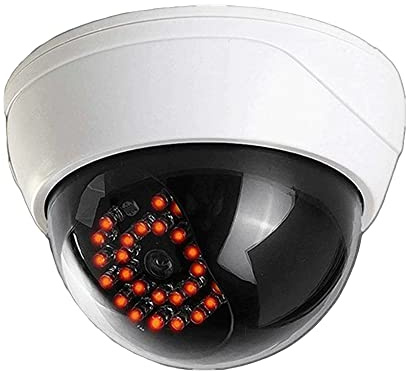 MaximalPower Fake CCTV Security Dummy Dome Camera with Red LED Light for Home, Shop, Business, etc. (1 Pack)