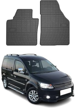 OMAC Gummi Fußmatten kompatibel mit VW Caddy Touran 2003-2020 Automatten Gummi Schwarz 2tlg