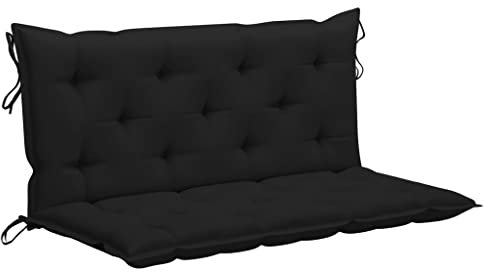 WIFESE Cojín para columpio de Hollywood, 120 x 50 x 7 cm, cojín para banco, cojín para banco, cojín de asiento para banco, cojín para banco, cojín para banco, cojín de banco, color negro