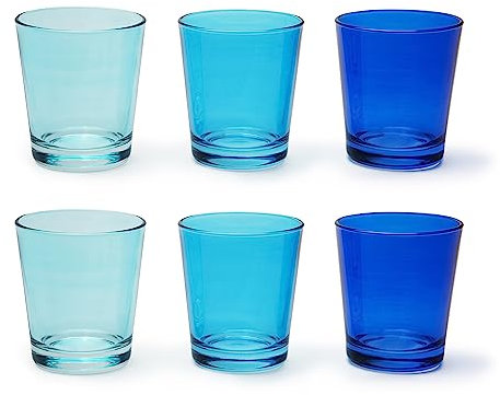 Excelsa Portofino Lot de 6 verres, échelle de bleu, 30 Cl., verre soufflé