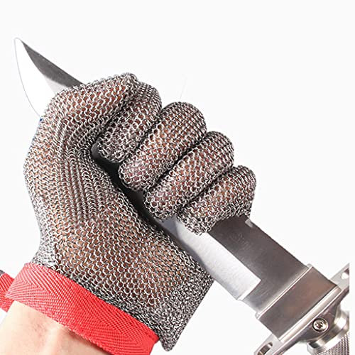 Samnuerly Anti Cutting Gloves Metal anti cutting gloves Chain mail gloves, Metalworking safety work stab proof gloves, Adjustable wrist strap (Size : 1PCS/S)