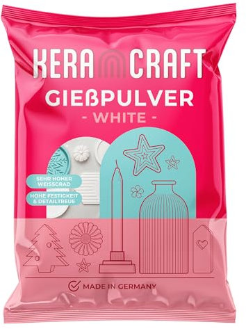 Keracraft Polvere di colata bianca 1 kg – Colata in rilievo bianco per progetti creativi