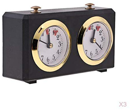 Xiaojikuaipao 3 x Retro-Schachuhr, analog, zum Aufziehen, mechanische Schachuhr, professionelle mechanische Countup-Down-Zubehöruhr