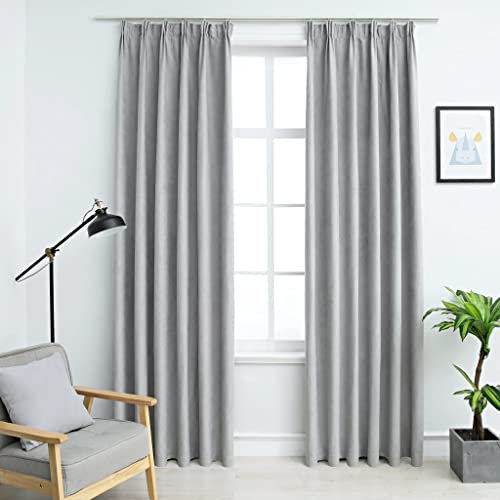 SKM Verdunkelungsvorhänge mit Haken 2 STK. Grau 140x225 cm, Weight: 1.38 kg, 134468