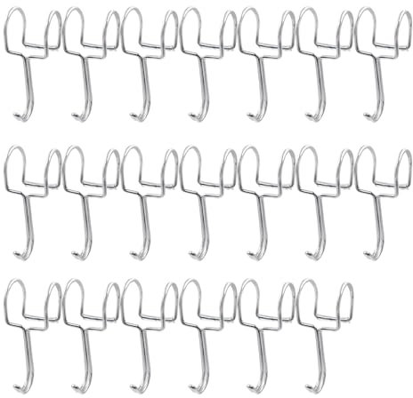 ONEBO 20 Pcs Ganchos en Forma de S,Ganchos de Acero Inoxidable, S Metal Ganchos Colgadores,ganchos en forma de de acero inoxidable,para Cocina, Oficina, Cuarto de Baño, Dormitorio (23-26mm)
