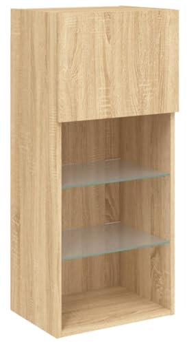 vidaXL TV-Schrank mit LED-Leuchten Sonoma-Eiche 40,5x30x90 cm