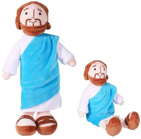 Jesus Plüschpuppe, 12,6 Zoll Lächelndes Jesus Spielzeug, Klassische Retter Gefüllte Plüschpuppe, religiöse christliche Puppe Geschenk für Zuhause, Partybedarf, Weihnachten, kann stehen oder sitzen