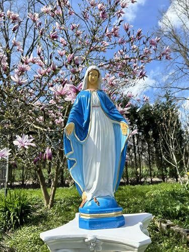 FABRIQ Figur der Muttergottes 63 cm - Handbemalte, lackierte skulpturen aus Polyesterharz - Perfekte Religiöse Garten Dekoration