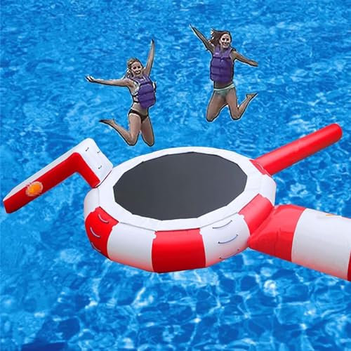 Inflatable Water Trampoline, Lake Trampoline, Durable Pvc Round Floating Bouncer, Water Play Equipment for Adults And Children, Suitable for Lakes, Swimming Pools And Reservoirs,10ft