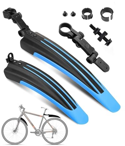 OVTSPO Fahrrad Schutzblech Set 20-26Zoll Robuste und Spritzschutzset Verstellbarer Schutzbleches MTB für Vorder- und Hinterrad Universalgröße für Mountainbikes und Cityräder (Himmelblau)