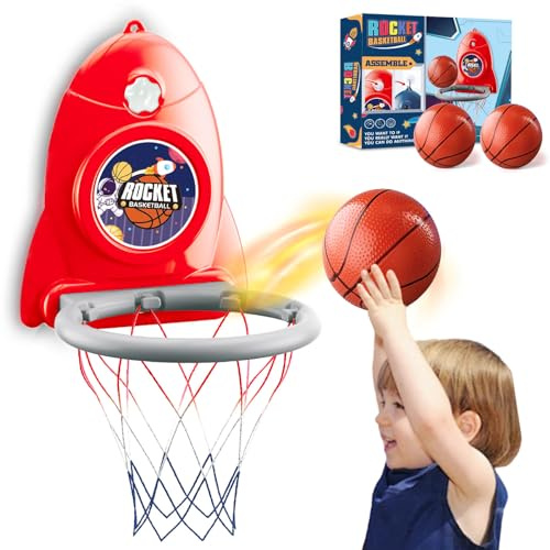 Aooess Mini Basketballkorb für Kinder, Indoor Basketball Korb mit 2 Mini-Basketbällen und Saugnäpfen, Wandmontage, für Kinder ab 3 Jahren