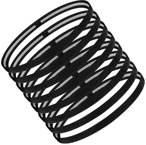 Blooms 8 Stück Haarband Herren Damen, Haarband Jungs Kinder Haarbänder Elastische Stirnband Herren Sport Haarbands Männer Dünn Antirutsch Stirnbänder Hair Band Men Women für Fußball Yoga Laufen